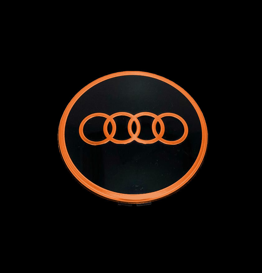 Radkappennaben 4B0 601 170A Oranjge Schwarz Matt für Audi