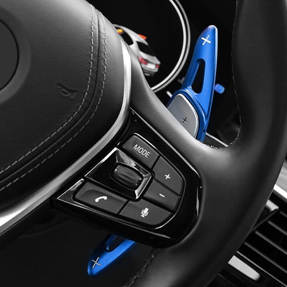 Aluminium Schaltwippen in Blau für BMW