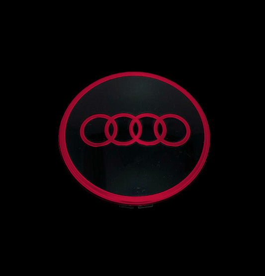 Radkappennabe Red Schwarz Matt 68mm für Audi