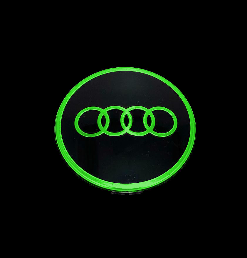Felgendeckel Radkappennaben Grün 68mm für Audi