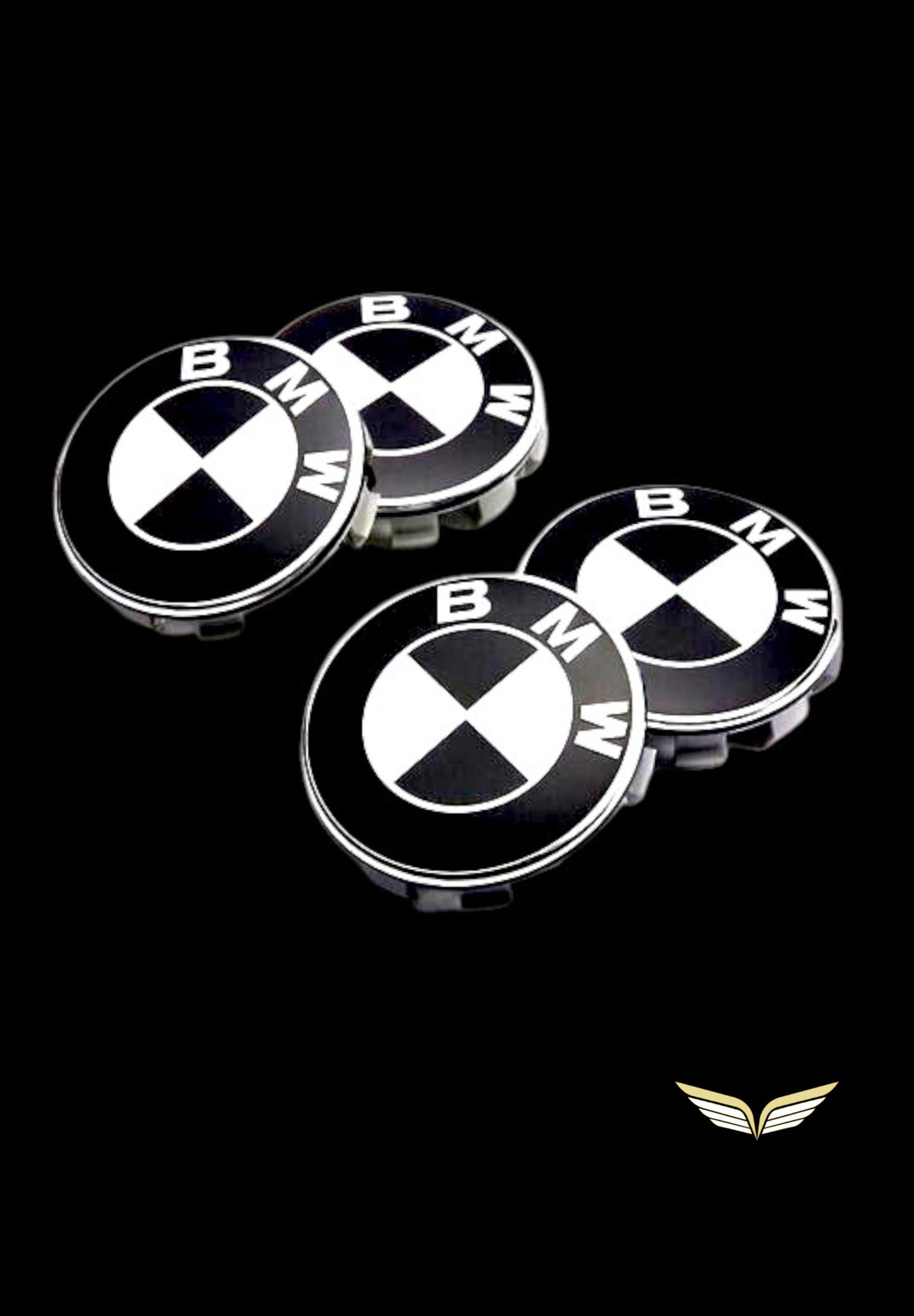 BMW Radkappennaben Felgendeckel Schwarz