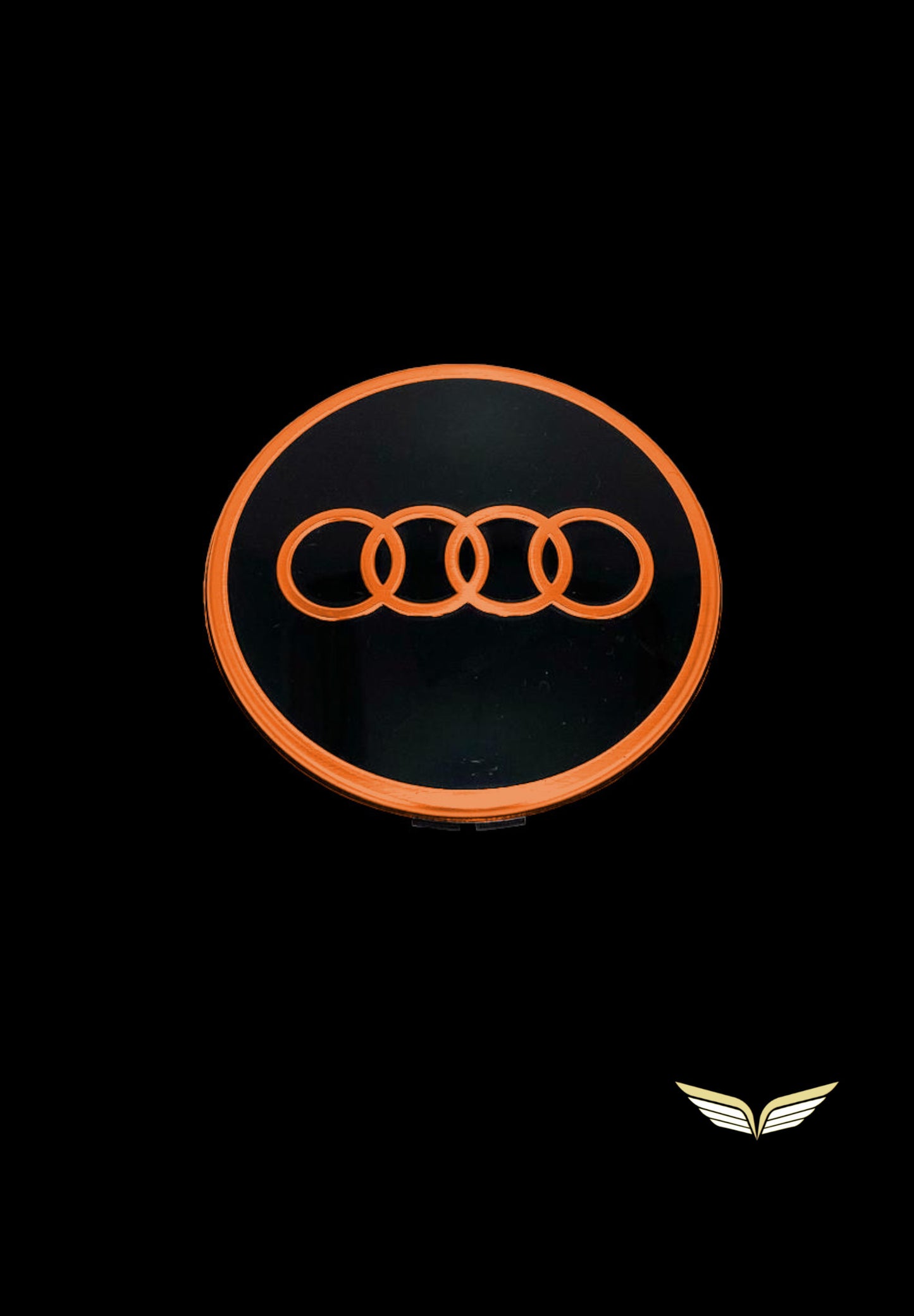 Original Audi Radkappennaben Sunset Orange 60mm Schwarz 8D0601170