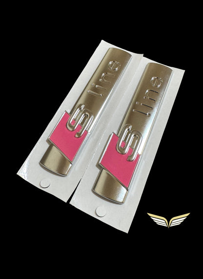 Original Audi_Sline Emblem 8N0 853 601 A Chrom Jelly Pink