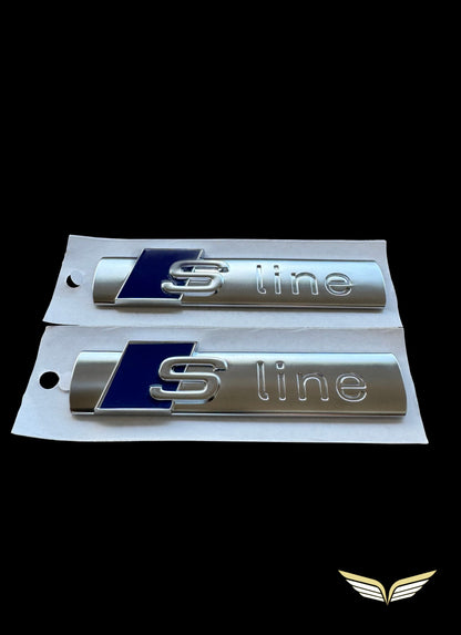 Original Audi_Sline Emblem 8N0 853 601 A Chrome Deep Blue