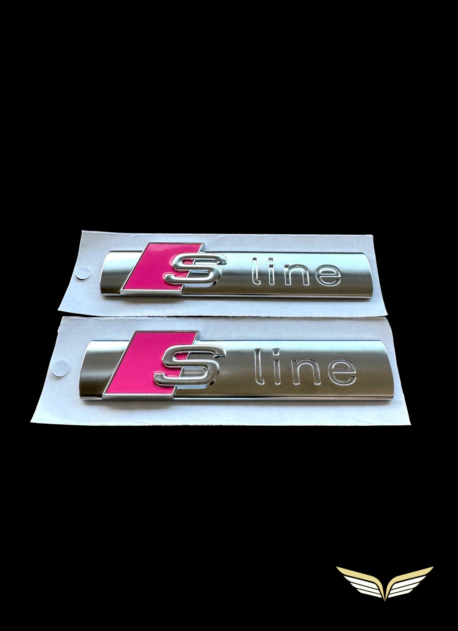 Original Audi_Sline Emblem 8N0 853 601 A Chrome Jelly Pink