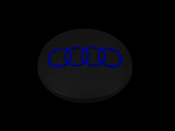 Radkappennaben 60mm Blau Matt für Audi
