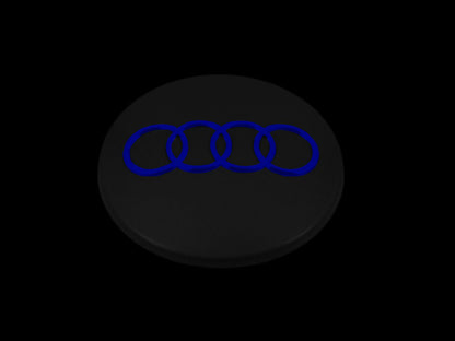 Radkappennaben 60mm Blau Matt für Audi